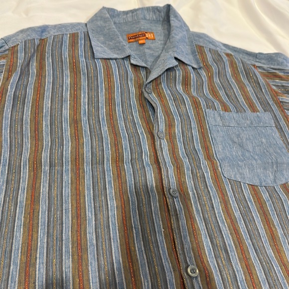 Men’s vintage Royal Prestige PD linen striped shirt size, XL - Picture 3 of 12